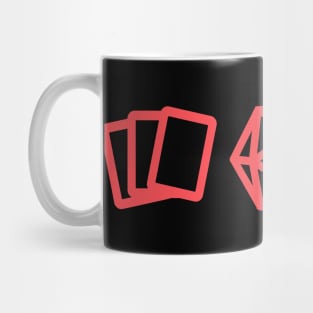 Nerdy TCG, Board Game Meeple, and D20 Dice Tabletop RPG Mug